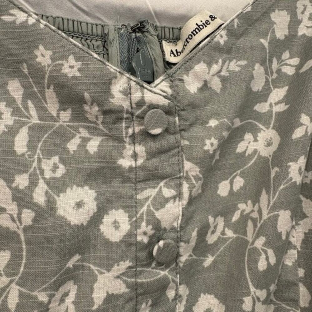 Abercrombie & Fitch‎ Floral Dress Women XL Button Up Tie Straps Cottage - Picture 3 of 8